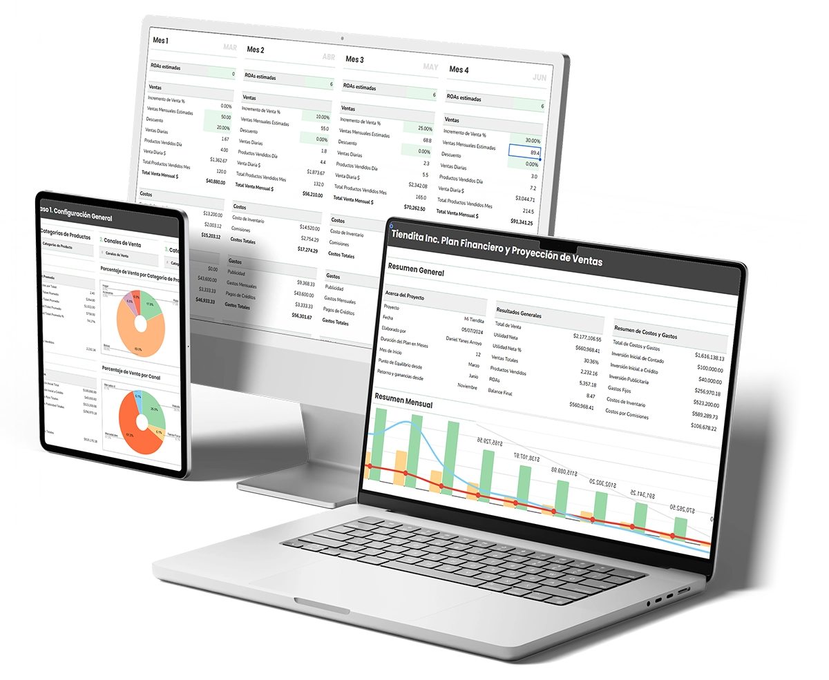 Plantilla de Plan Financiero Avanzado en Excel y Google Sheets